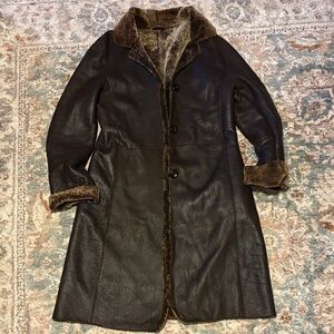 Vintage lamb skin leather jacket with shearling size medium women’s
